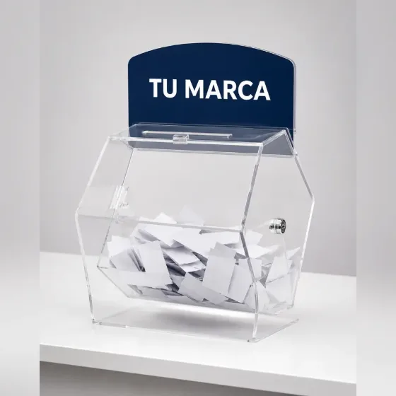Ánfora acrílica personalizada con tu marca para sorteos — KELAL Ecuador