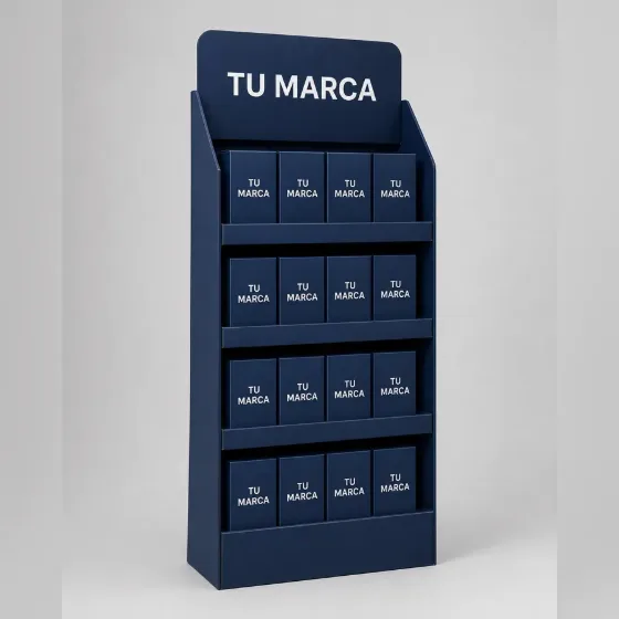 Exhibidor de piso personalizado con tu marca para punto de venta — KELAL Ecuador