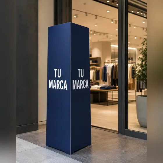 Tótem publicitario personalizado con tu marca en tienda — KELAL Ecuador