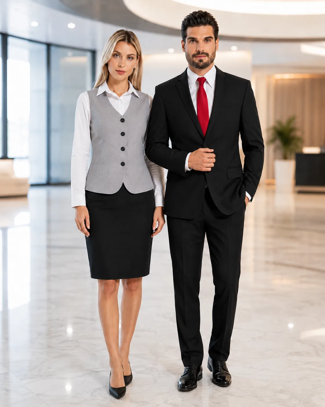 Uniforme corporativo formal – traje y chaleco